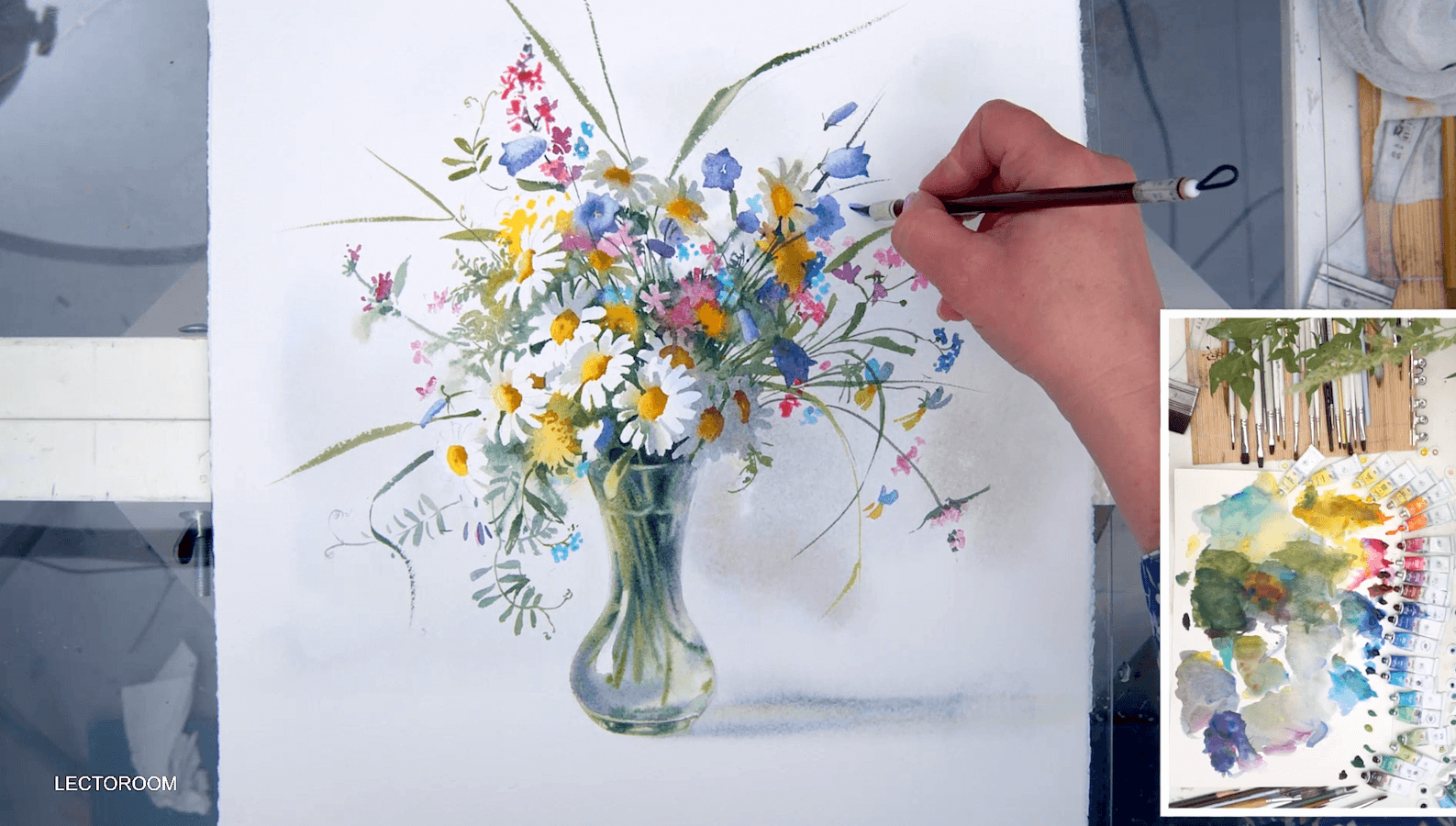 Fragments of an online drawing lesson «Painting Wildflower Bouquets in Watercolor with Elena Bazanova» — Painting from Elena Bazanova