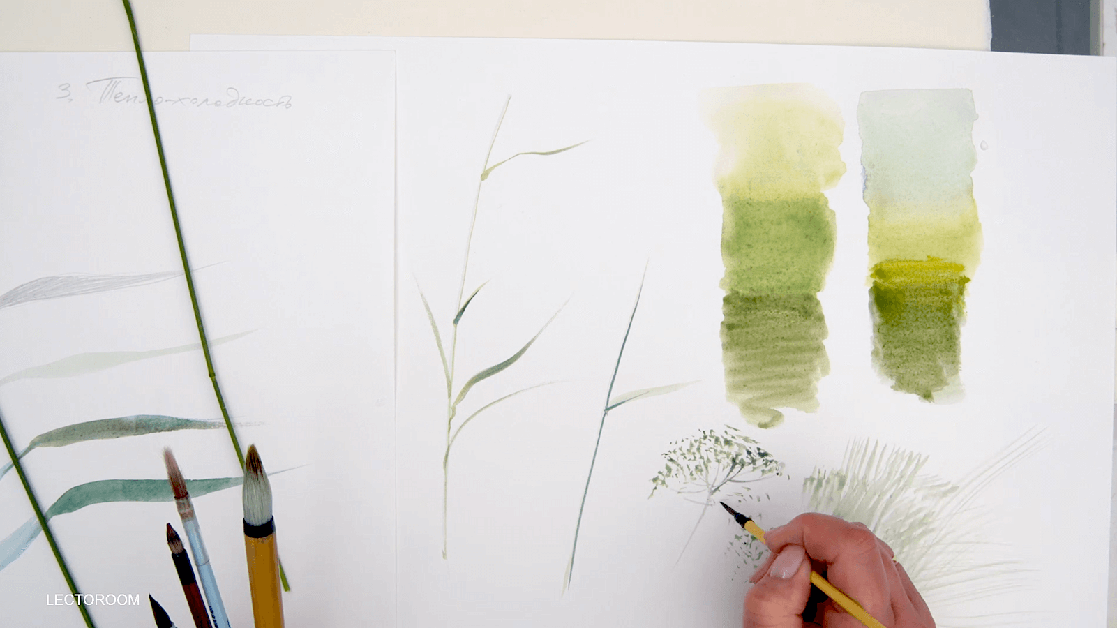 Fragments of an online drawing lesson «Painting Wildflower Bouquets in Watercolor with Elena Bazanova» — Painting from Elena Bazanova