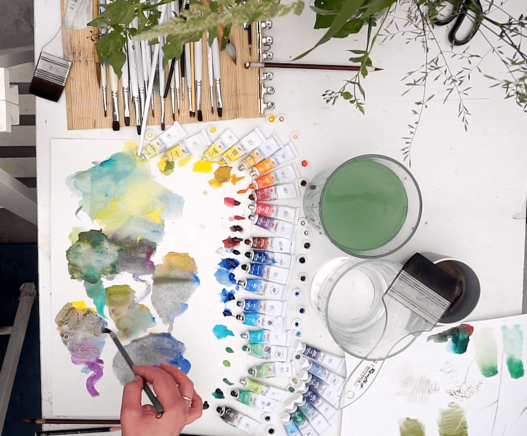 Fragments of an online drawing lesson «Painting Wildflower Bouquets in Watercolor with Elena Bazanova» — Painting from Elena Bazanova