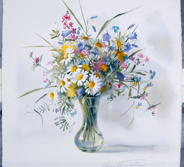 Online drawing lesson «Painting Wildflower Bouquets in Watercolor with Elena Bazanova» by Painting from Elena Bazanova