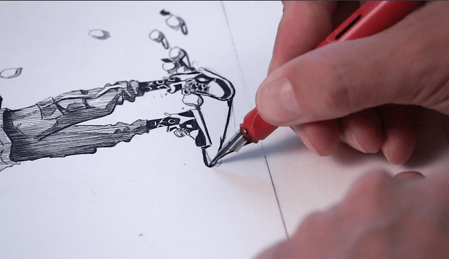 Examples from the lesson «Illustration Ink Masterclass. Draw Expressive Characters with Lamy Pen» — Illustration Fragments of an online drawing lesson «Illustration Ink Masterclass. Draw Expressive Characters with Lamy Pen» — Illustration from Sergey zinovkin