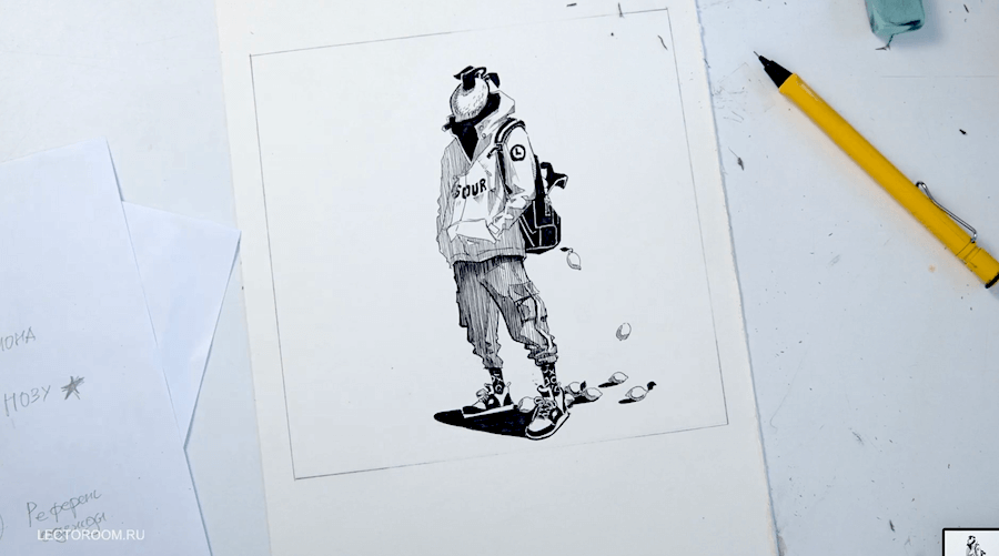 Examples from the lesson «Illustration Ink Masterclass. Draw Expressive Characters with Lamy Pen» — Illustration Fragments of an online drawing lesson «Illustration Ink Masterclass. Draw Expressive Characters with Lamy Pen» — Illustration from Sergey zinovkin