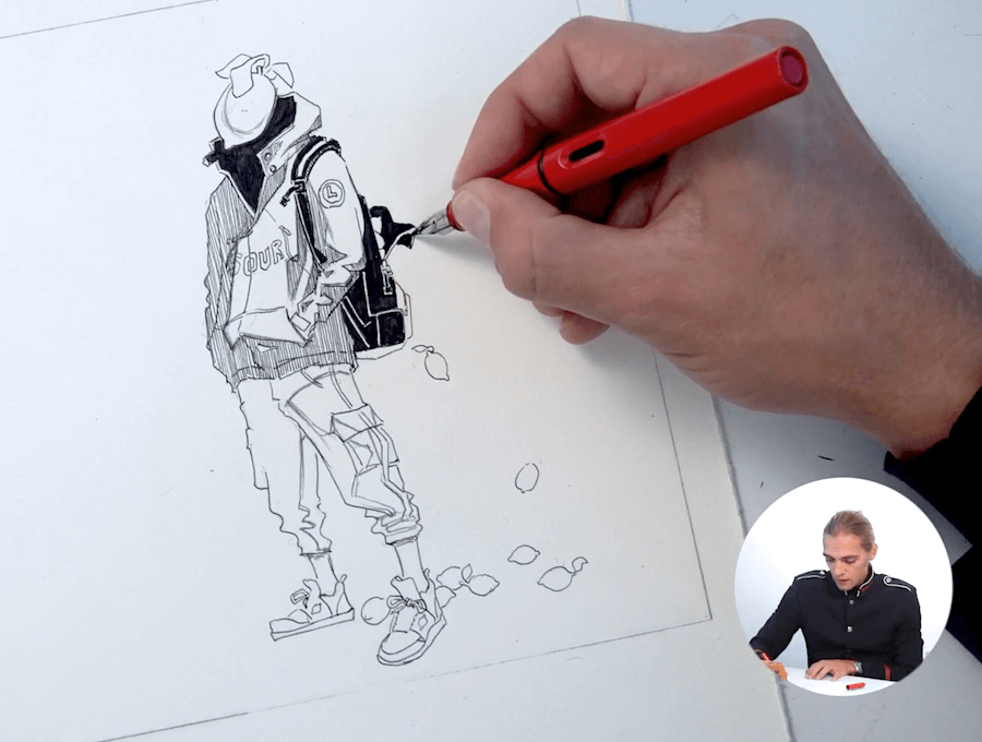 Examples from the lesson «Illustration Ink Masterclass. Draw Expressive Characters with Lamy Pen» — Illustration Fragments of an online drawing lesson «Illustration Ink Masterclass. Draw Expressive Characters with Lamy Pen» — Illustration from Sergey zinovkin