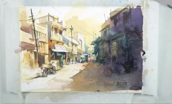 Online drawing lesson «City landscape with Vikrant Shitole» from Vikrant Shitole